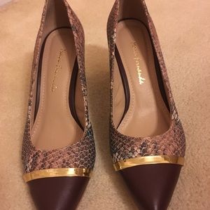 Faux snake skin heels